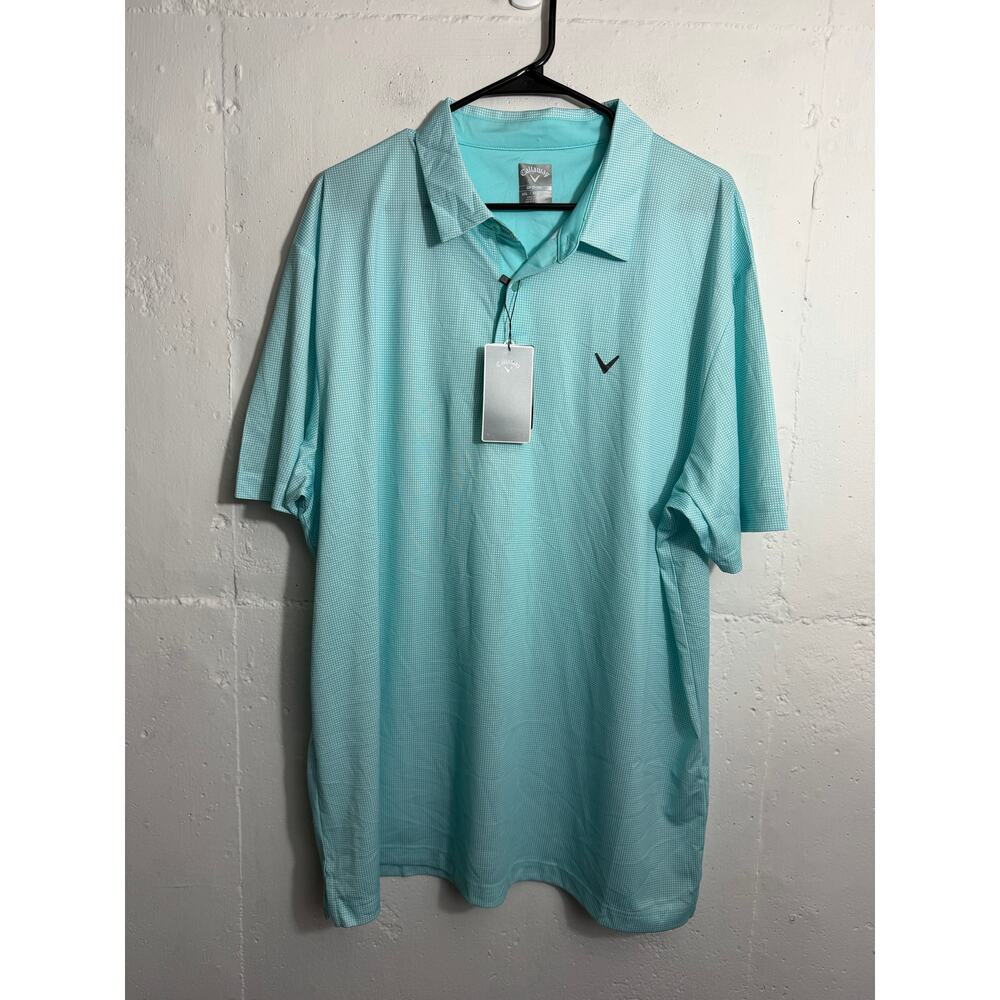 NEW Callaway Mens XXL Blue Golf Polo Opti-Dri Short Sleeves Collared Shirt